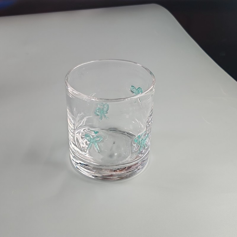 গুণ 14oz Valentine's Decorative DOF Glass Bowknot Water Tumbler Glasses Mexico Icon Rock Glass Cup for Wedding Party Gift কারখানা