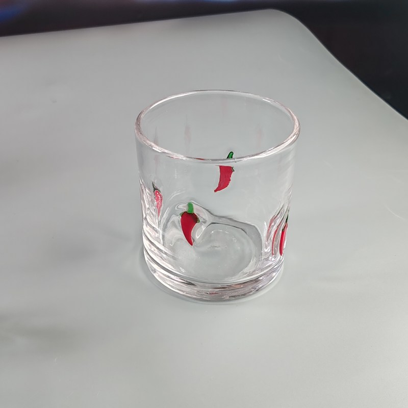 গুণ 14oz Chili Decorative DOF Glass Heart Shape Water Tumbler Glasses Mexico Rock Glass Cup for Wedding Party Gift কারখানা