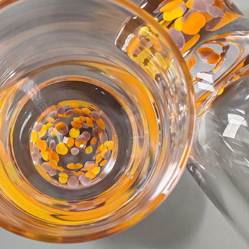 গুণ Confetti Decorative DOF Glass Handmade Crystal Tumbler Water Glasses Mexico Rock Glass Cup for Wedding Party Gift কারখানা