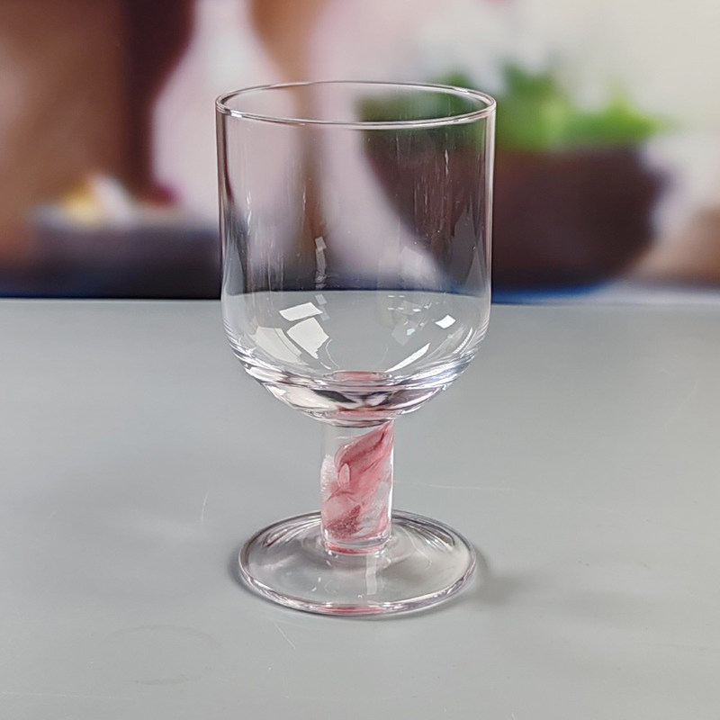 গুণ Mexican Confetti Design Elegant Water Goblets Luxury Hand Blown Confetti Cocktails Glass Cup Romantic Short Stem Wine Glasses কারখানা