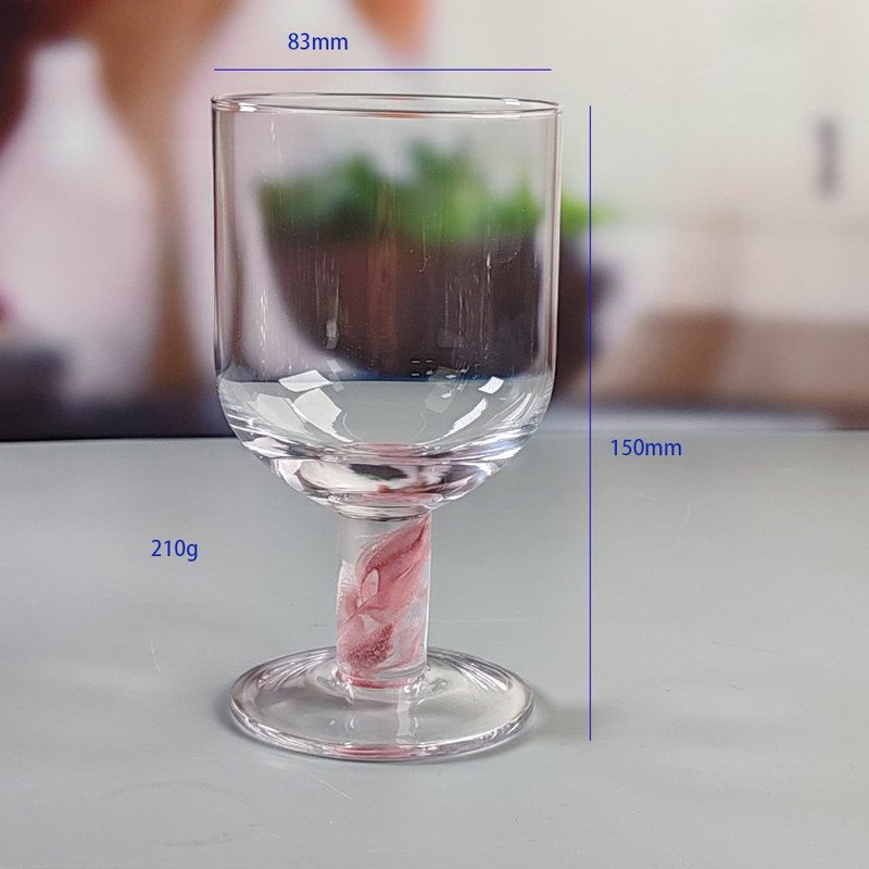 গুণ Mexican Confetti Design Elegant Water Goblets Luxury Hand Blown Confetti Cocktails Glass Cup Romantic Short Stem Wine Glasses কারখানা