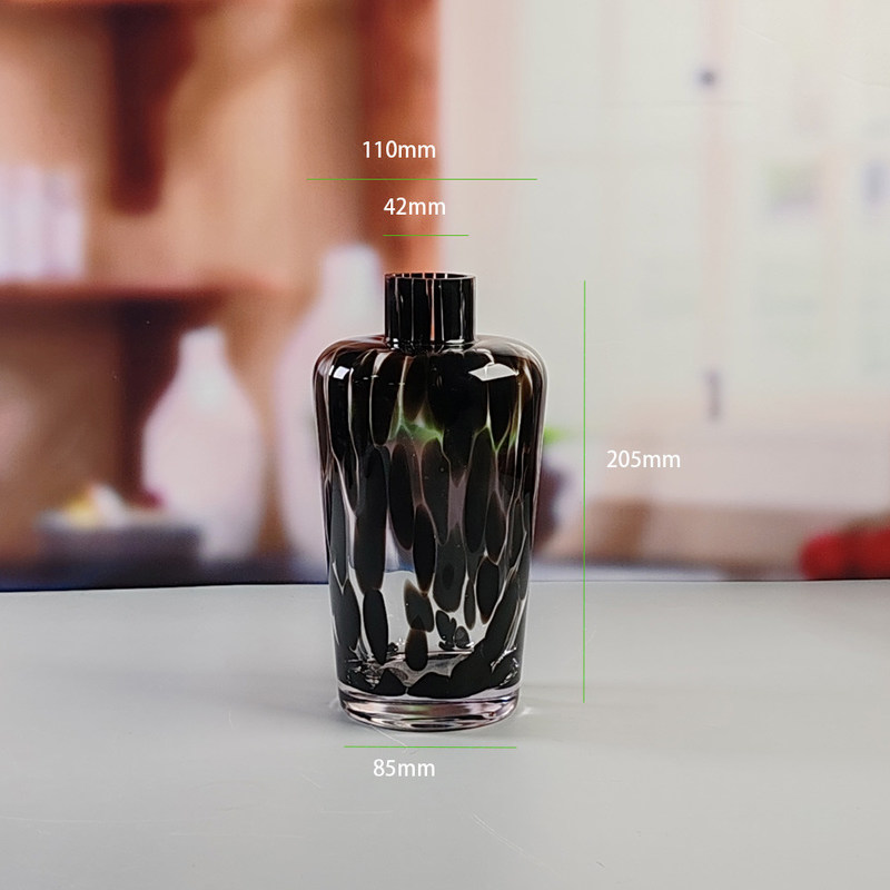 গুণ Handmade Amber Glass Vase Modern Unique Vase for Table Centerpiece Decorative Flower Vases for Home Office Wedding(S size) কারখানা