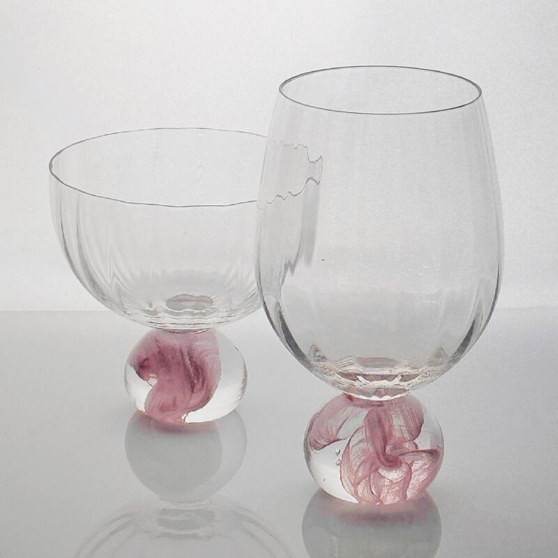 গুণ High Clarity Pink Cloud Crystal Wine Glass Set Designed for in Restaurants Bars and Wine Tasting Events Offering Superior Presentation কারখানা