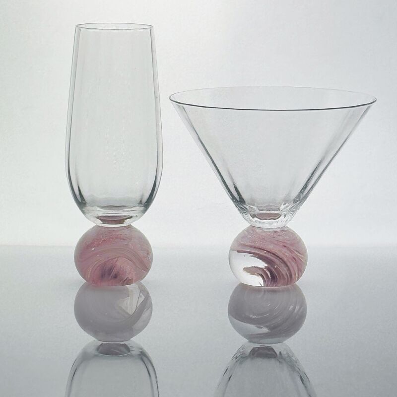 গুণ High Clarity Pink Cloud Crystal Wine Glass Set Designed for in Restaurants Bars and Wine Tasting Events Offering Superior Presentation কারখানা