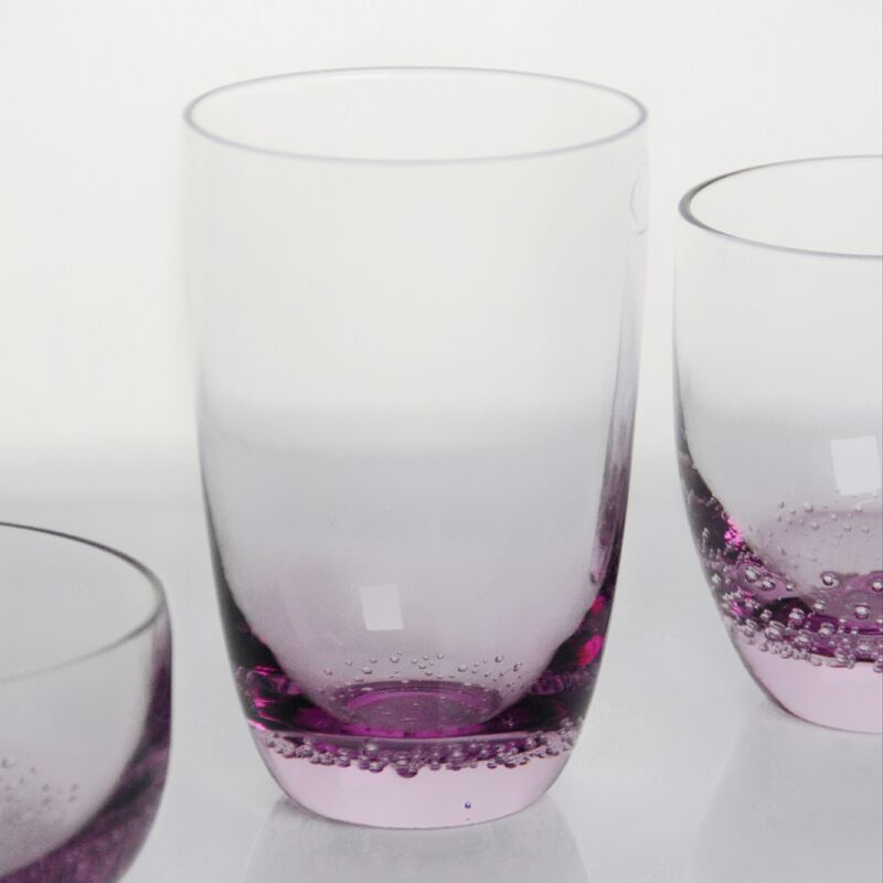গুণ Crystal Wine Glass handblown with subtle trapped bubbles and a soft lavender to clear gradient combining beauty and durability কারখানা