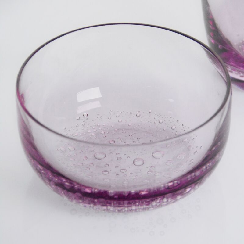 গুণ Crystal Wine Glass handblown with subtle trapped bubbles and a soft lavender to clear gradient combining beauty and durability কারখানা