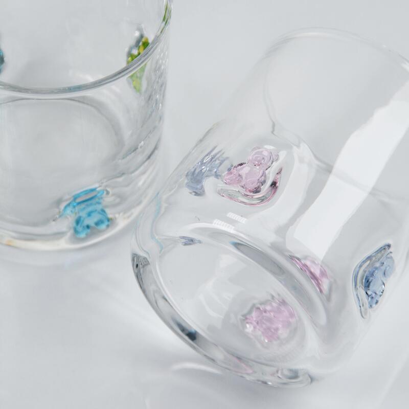 গুণ হাতে তৈরি গামি বিয়ার আইকন গ্লাস, ৪00ml ক্লিয়ার টাম্বলার সুন্দর রঙিন ভালুক সহ, বাচ্চাদের এবং প্রাপ্তবয়স্কদের জন্য মজাদার হুইস্কি জুস গ্লাস, কিউট বারওয়্যার উপহার কারখানা