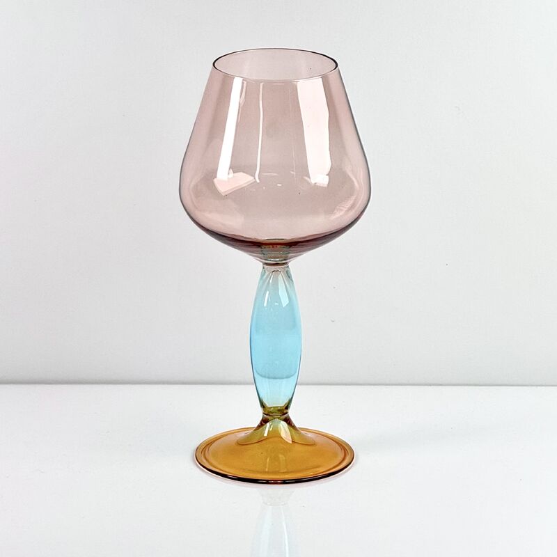 গুণমান Hand-Blown Gradient Color Borosilicate Wine Glasses, Multi-Color Artistic Stem Goblets for Wine, Cocktail, Home Bar & Party Decor কারখানা