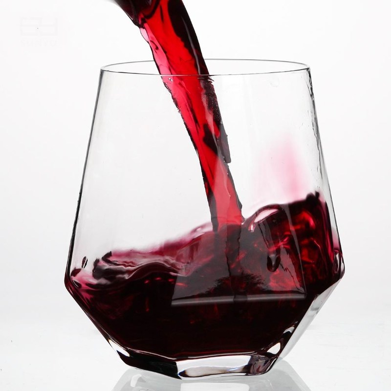 গুণ Diamond Geometric Gold Rim Crystal Glass Tumblers , Glass Drinking Cup কারখানা