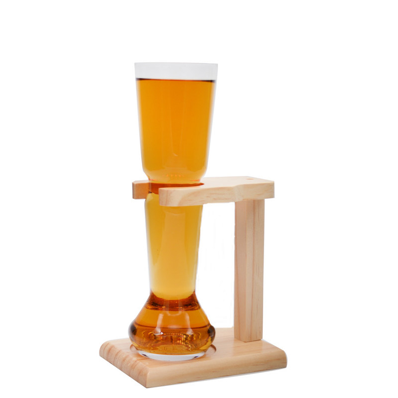গুণ Craft Beer Glasses With Wooden Stand কারখানা