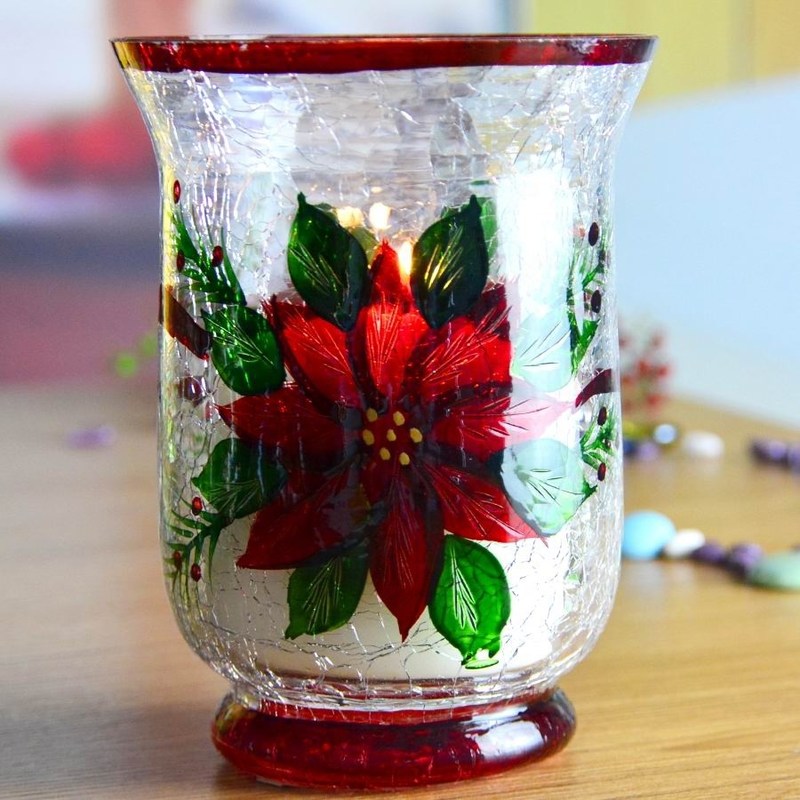 গুণ Ice Crack Classic American Glass Hurricane Candle Holder কারখানা