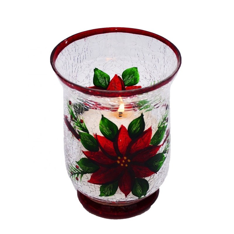 গুণ Ice Crack Classic American Glass Hurricane Candle Holder কারখানা