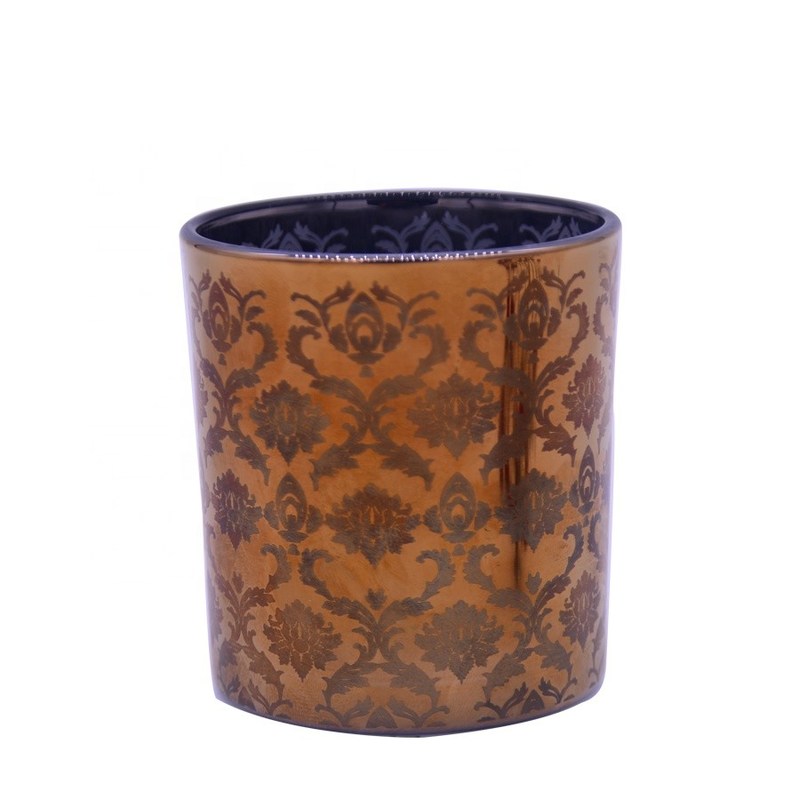 গুণ Copper Glass Candle Holders With Laser Engrave Pattern কারখানা