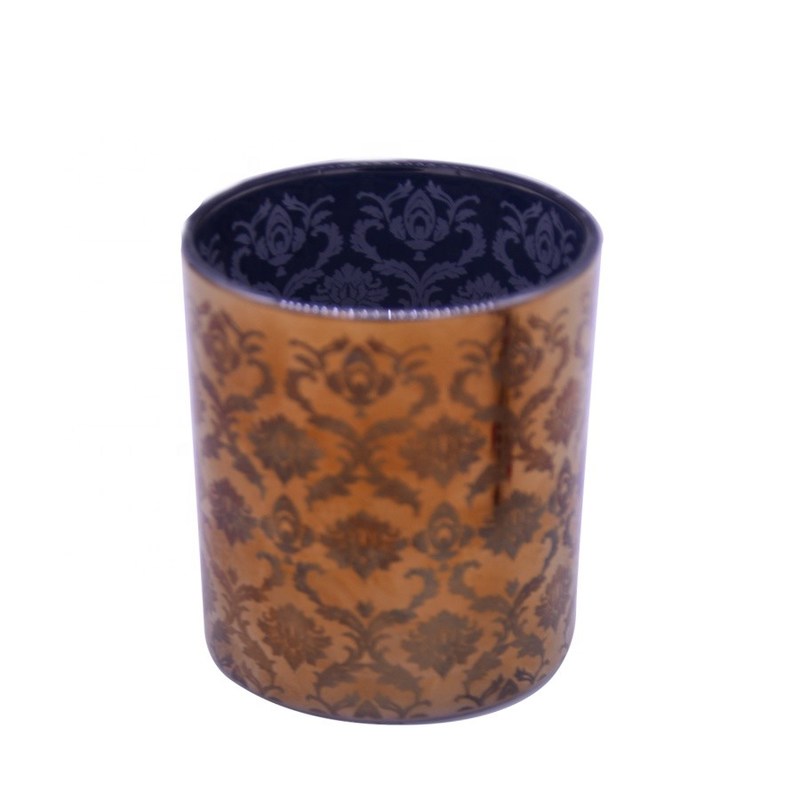 গুণ Copper Glass Candle Holders With Laser Engrave Pattern কারখানা