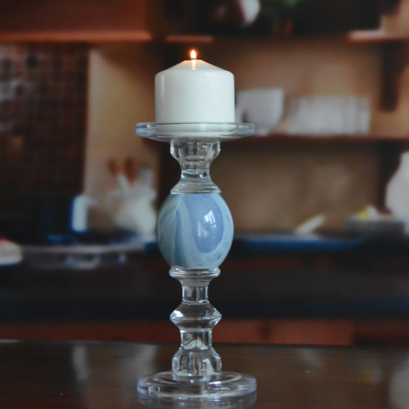 গুণ Crystal 3 Size Long Stem Candle Holders With Marble Planet কারখানা