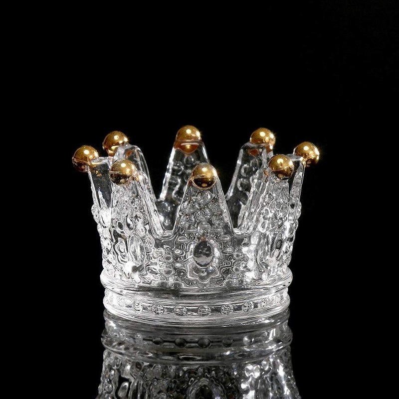 গুণ Classic Crown Clear Glass Candle Holders কারখানা