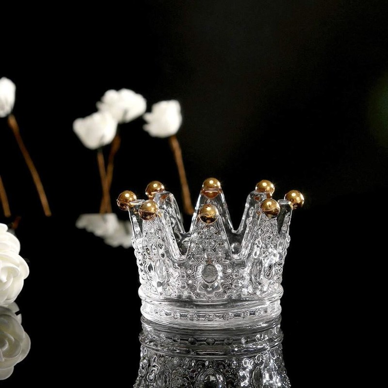 গুণ Classic Crown Clear Glass Candle Holders কারখানা
