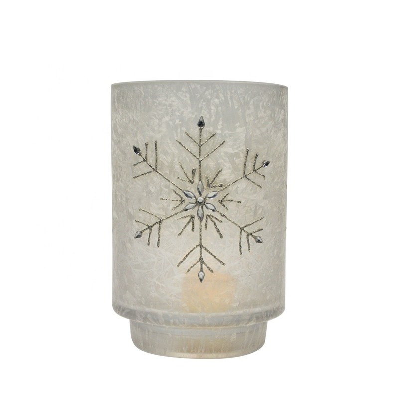 গুণ Snow Flake Glass Candle Holders কারখানা