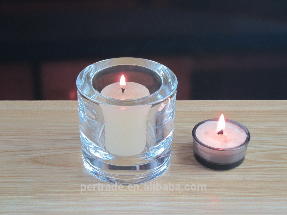 গুণ Thick Wall Glass Cylinder Candle Holders For Table Decoration কারখানা