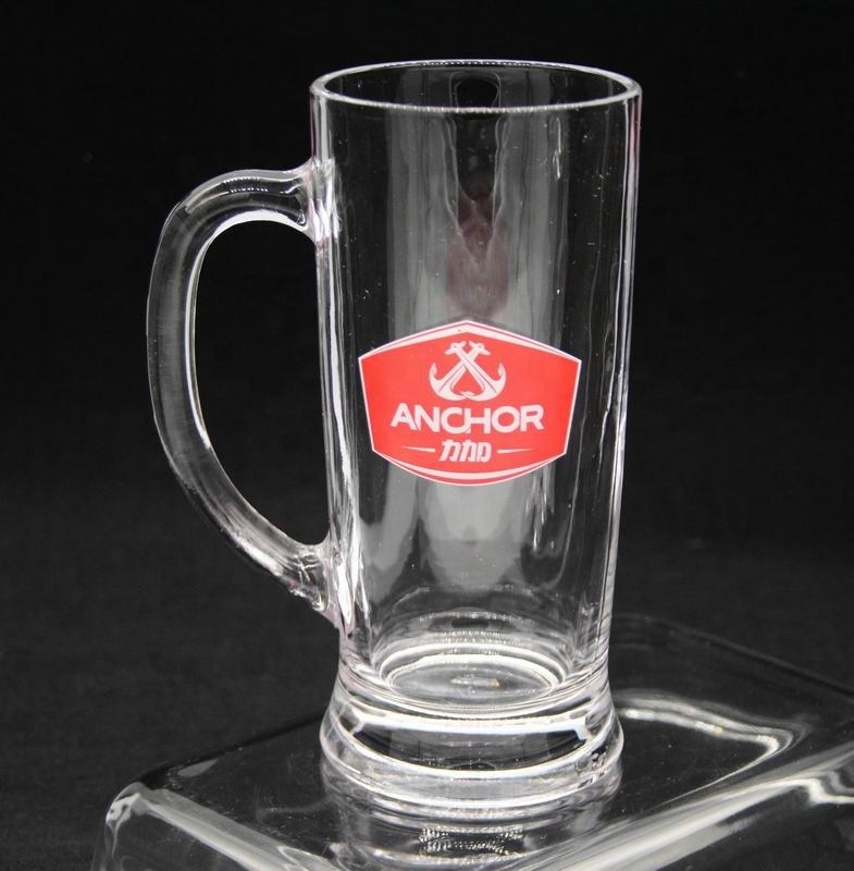 গুণ Promotion Branded 21 Oz Beer Glass Stein With Color Decal কারখানা
