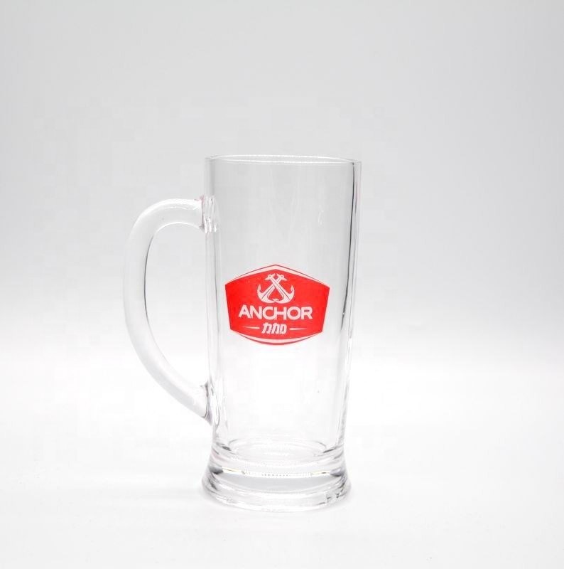 গুণ Promotion Branded 21 Oz Beer Glass Stein With Color Decal কারখানা