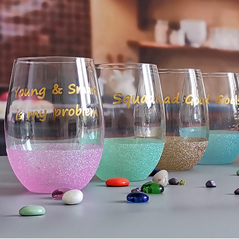 গুণ LFGB 450ml Wine Glass , Crystal Wine Glass For Anuversery Party কারখানা