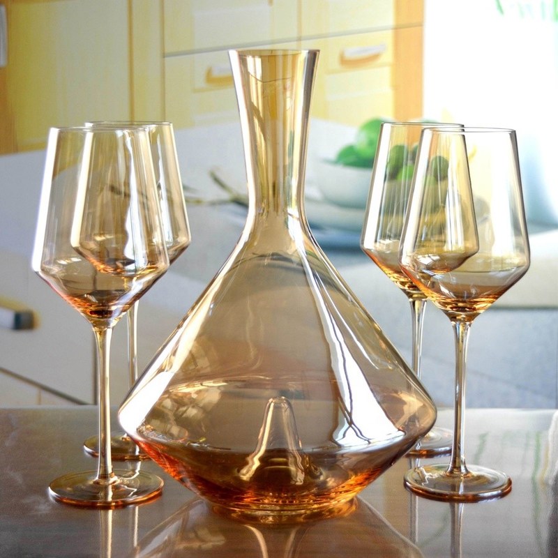 গুণ Hand Blown Crystal Wine Glass Set কারখানা