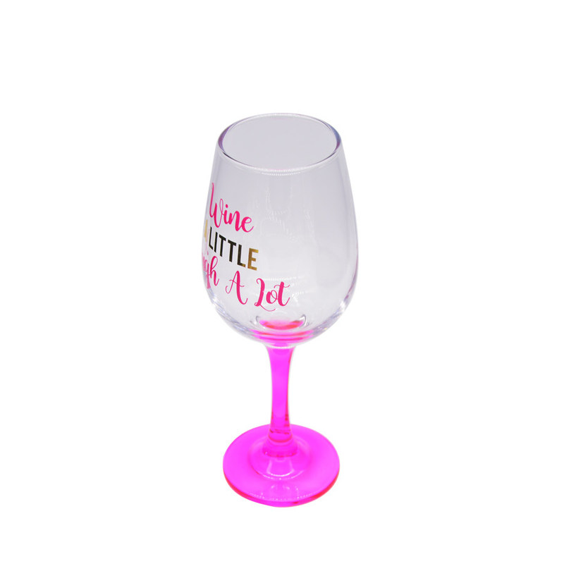 গুণ 340ml Crystal Wine Glass With Funny Fonts Decal Decoration কারখানা
