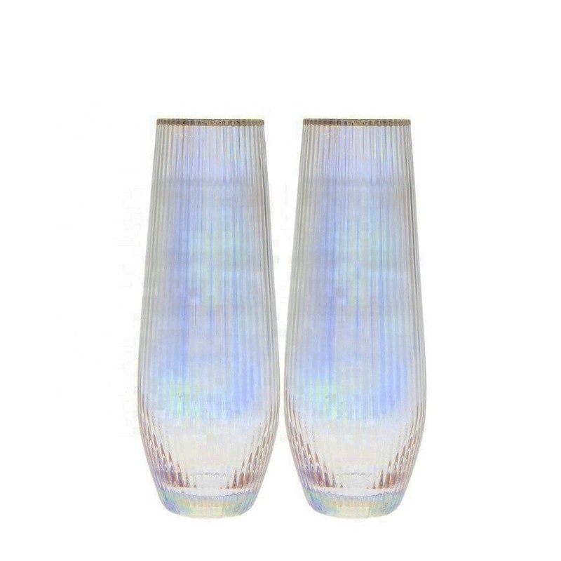 গুণ Ion Plated Rainbowl 16 Oz Stemless Wine Glass , Antique Crystal Wine Glasses কারখানা