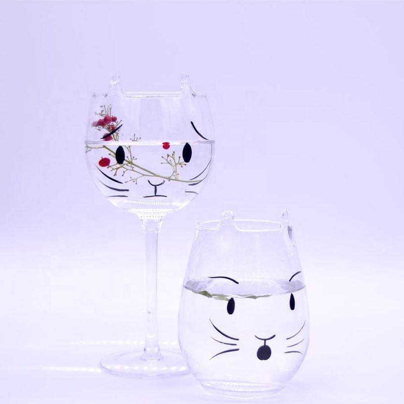 গুণ Cat Shaped 400ml Crystal Balloon 14 Oz Wine Glasses কারখানা