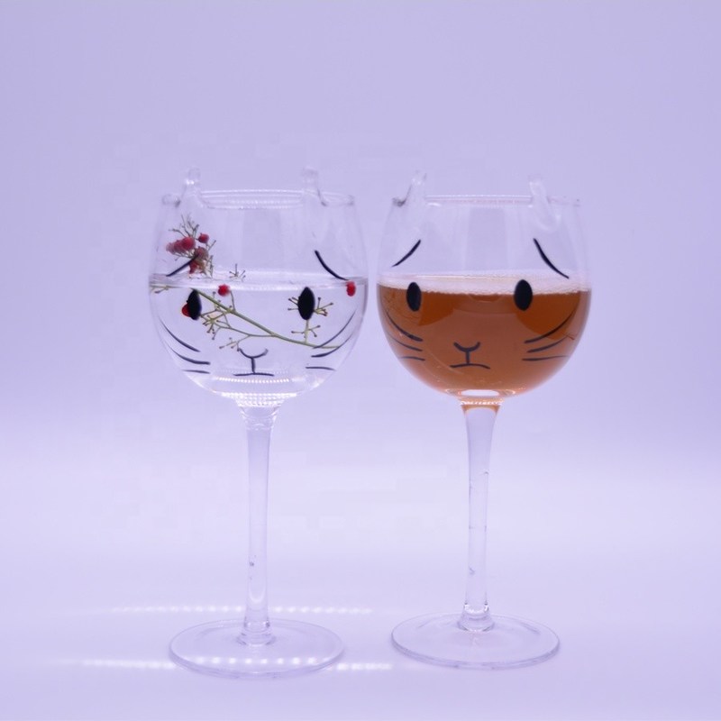 গুণ Cat Shaped 400ml Crystal Balloon 14 Oz Wine Glasses কারখানা