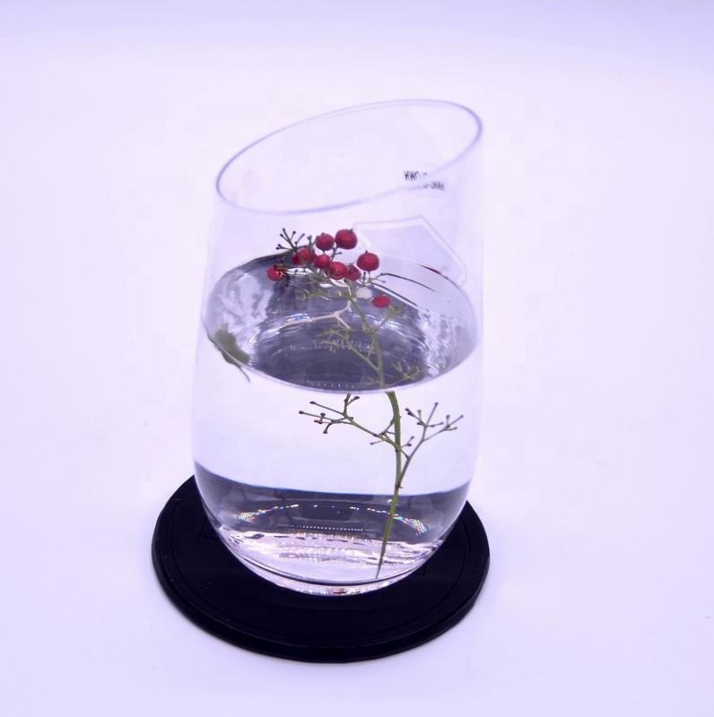 গুণ Bevel Oblique Edge Stemless Crystal Wine Glass With Angle Top কারখানা