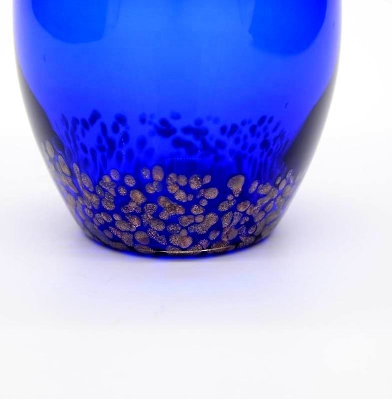 গুণ Handblowned Blue Rock Golden Dots Crystal Wine Glass কারখানা