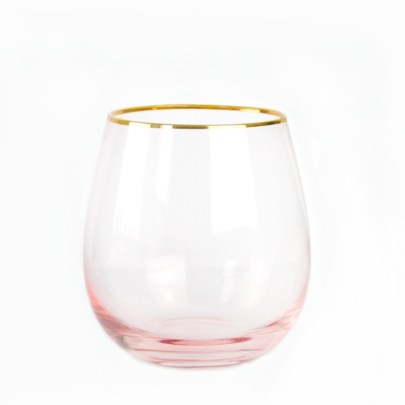 গুণ Gold Rim Pink Crystal Wine Glass For Holiday Party কারখানা