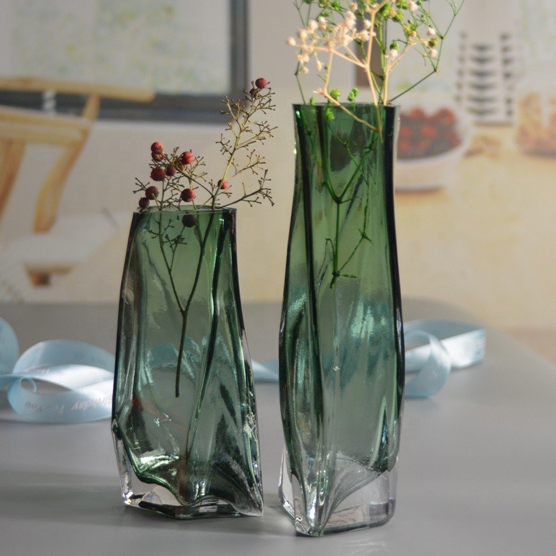 গুণ 3 Size Warped Grey Color Tall Centerpiece Vases কারখানা