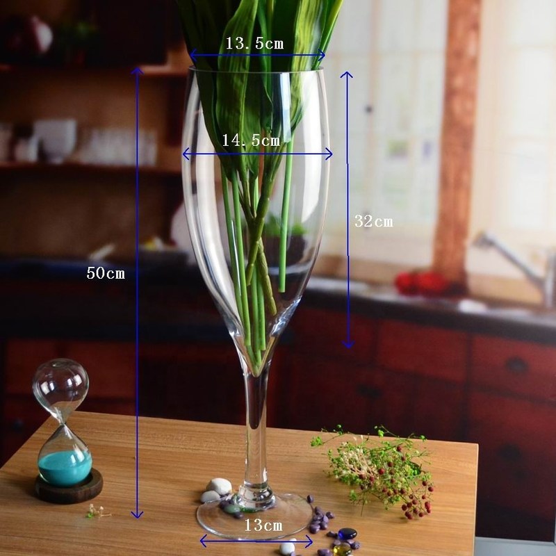 গুণ Europe Style Long Stem Glass Vase Centerpiece For Party কারখানা