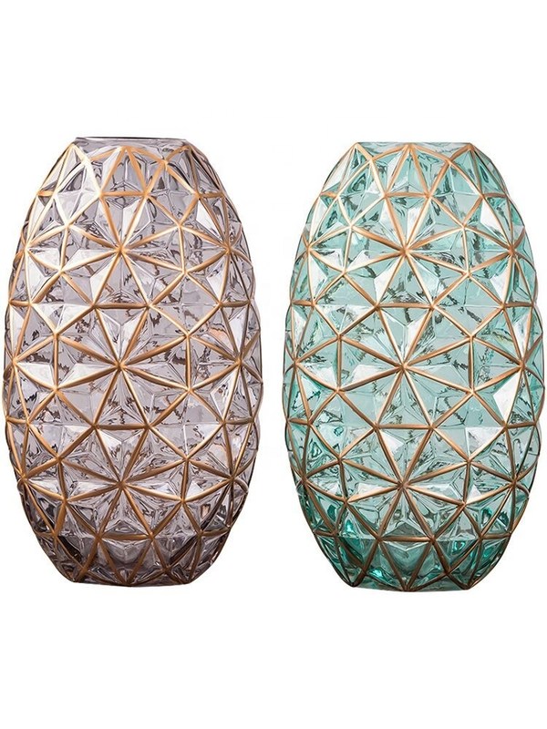 গুণ Creative Handpainted Decorative Glass Vase For Wedding কারখানা