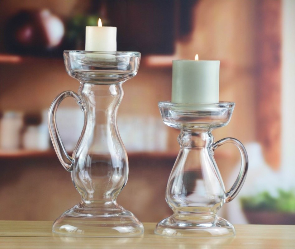 গুণ New Design Hand Blown Decorative Glass Vase With Handle কারখানা