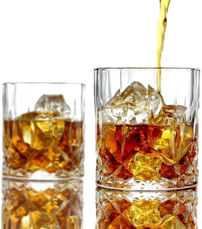 গুণ Old Fashioned Lead Free Embossed 10 Oz Whiskey Glasses , Whiskey Tasting Glasses কারখানা