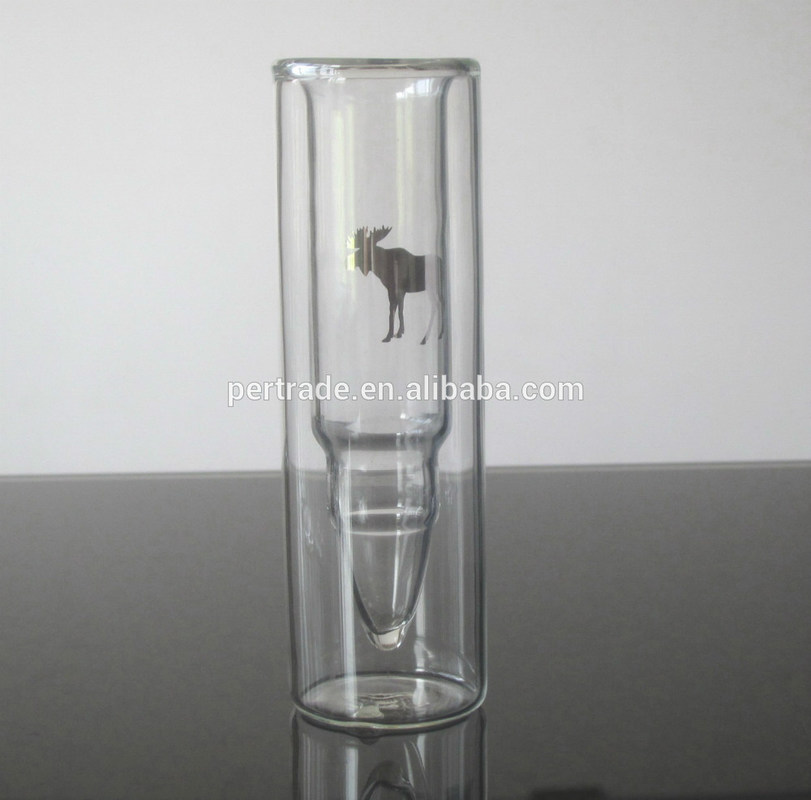 গুণ Bullet Shaped Double Wall 45ml Unique Shot Glasses কারখানা
