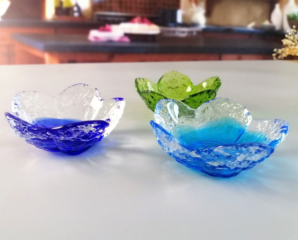 গুণ Ins Cherry Blossom Glass Sauce Plates For Dinner Table কারখানা