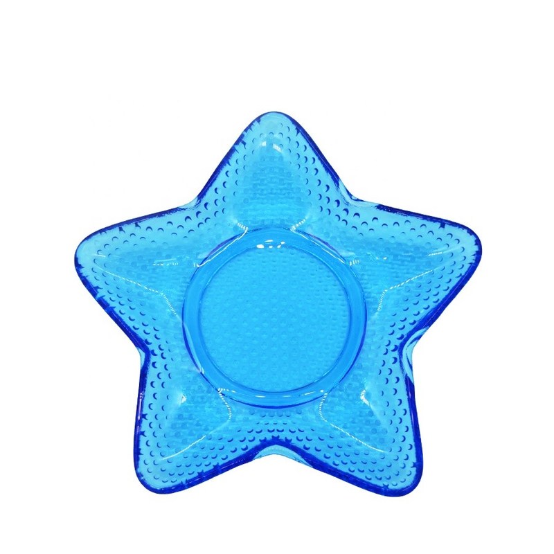 গুণ Ocean Series Sea Shell Blue Glass Charger Plate For Dessert কারখানা