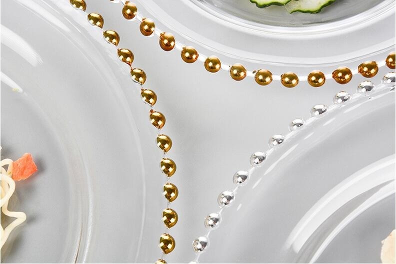 গুণ Gold Decorated Glass Charger Plates কারখানা