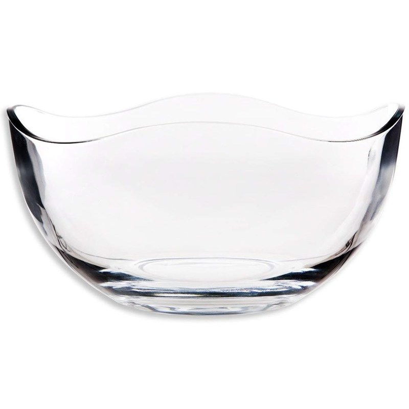 গুণ Transparent Durable Wave Rim Glass Charger Plates , Fruit Salad Glass Bowl কারখানা
