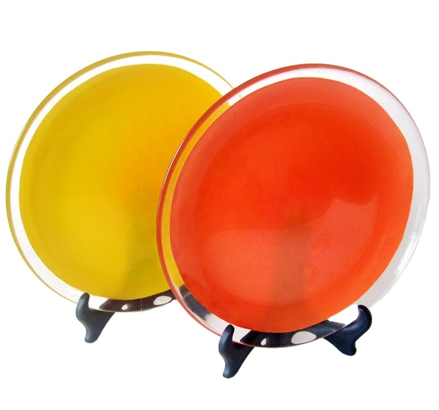 গুণ 10 Inch Transparent Edge Tinting Color Glass Charger Plates কারখানা