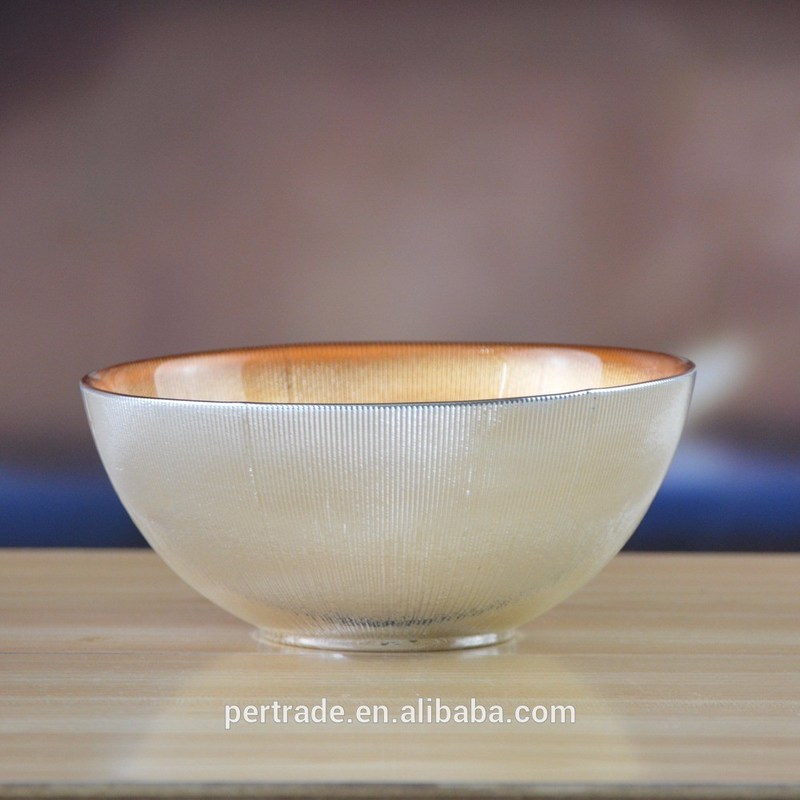 গুণ Silver Gold Decorated Glass Charger Plates For Salad Bowl কারখানা