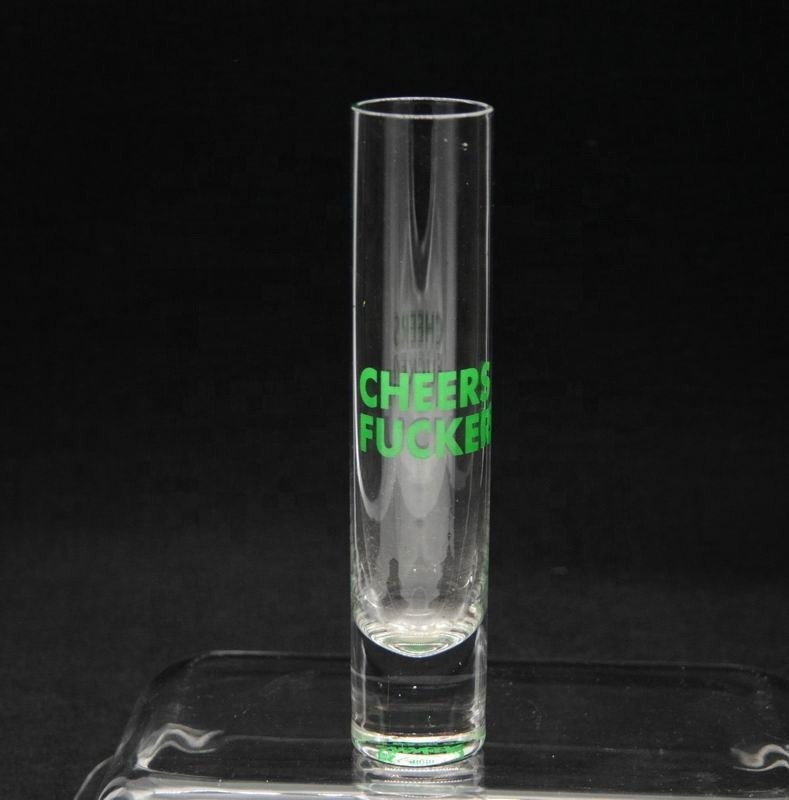 গুণ Long Sparkling Crystal Cocktail Glasses With Color Decal কারখানা