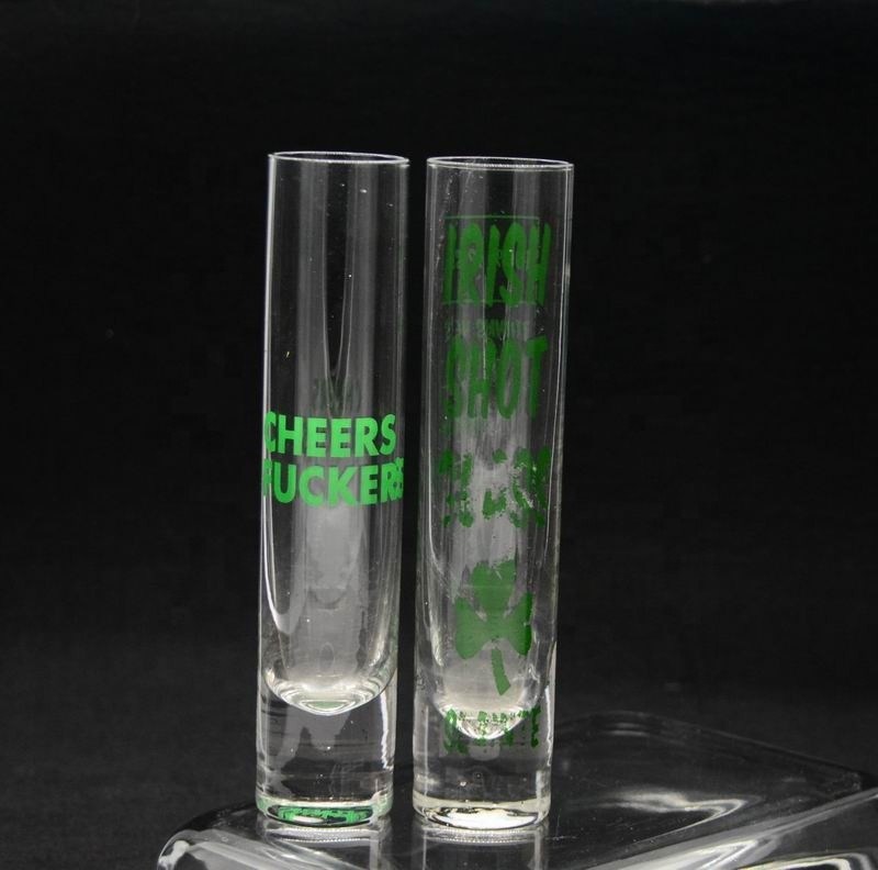 গুণ Long Sparkling Crystal Cocktail Glasses With Color Decal কারখানা