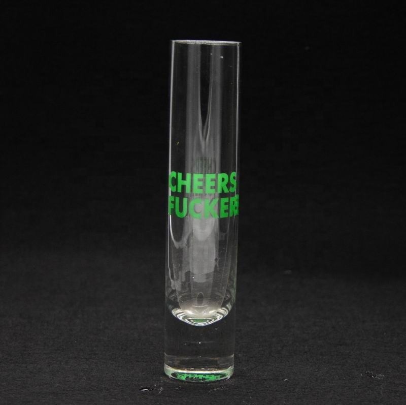 গুণ Long Sparkling Crystal Cocktail Glasses With Color Decal কারখানা