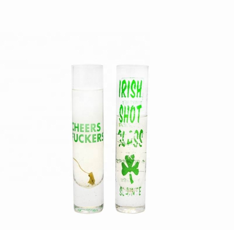 গুণ Long Sparkling Crystal Cocktail Glasses With Color Decal কারখানা